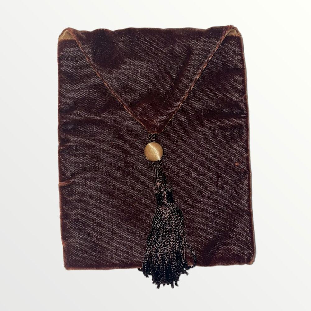 Vintage Yves Saint Laurent deep brown & gold  jewelry or small bag EUC YSL